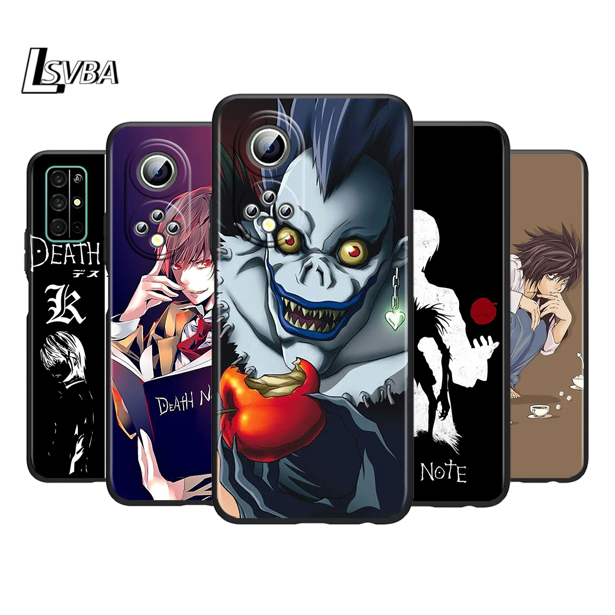 

Death Note Comic Anime Silicone Cover For Honor 60 50 SE 30 30i 20 20S 20E 9S 9A 9C 30S 7C Pro Lite Black Phone Case Coque