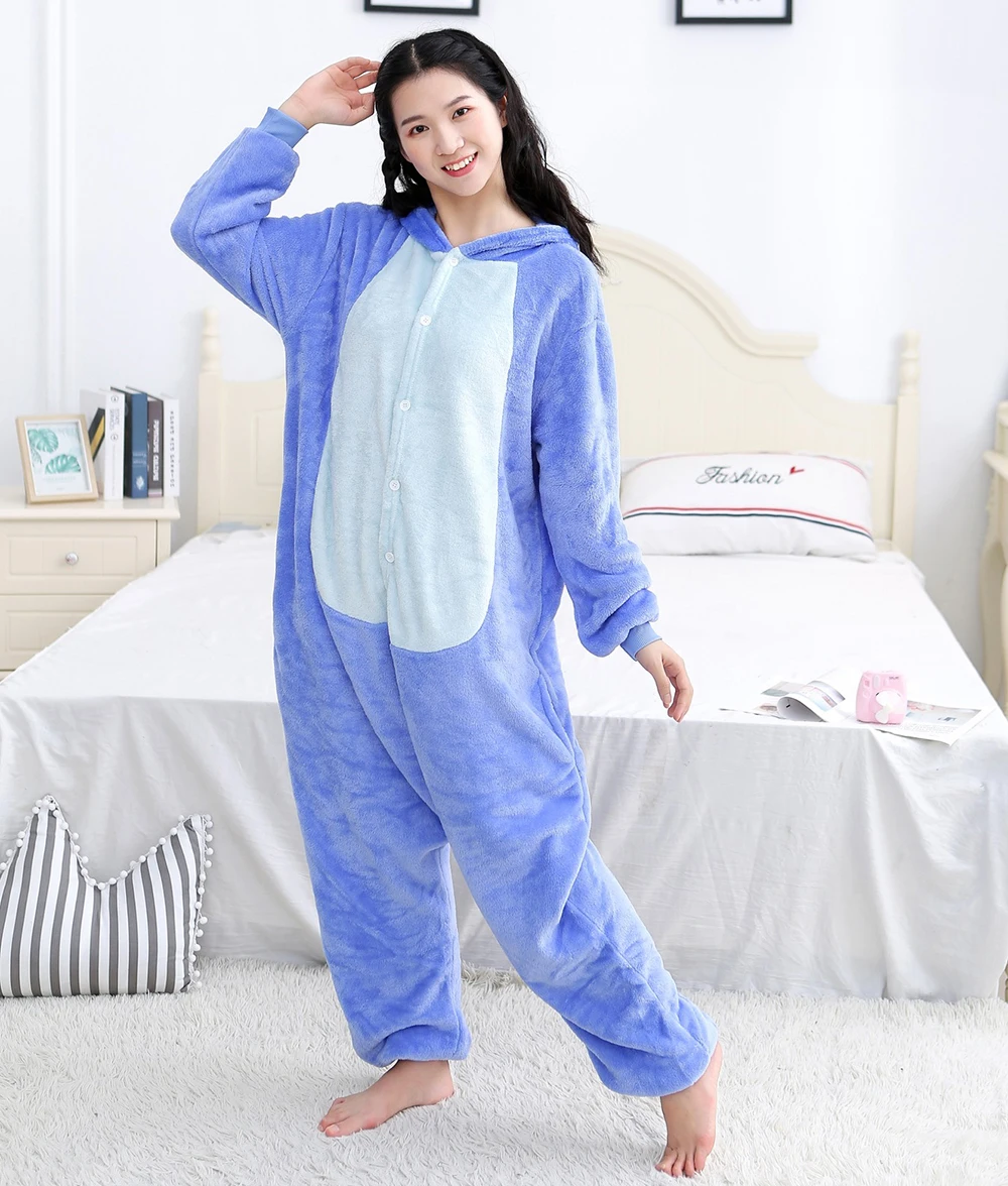 Animal Kigurumi Cartoon Onesies Women Pajamas Anime Onesie For Adult Winter Men Sleepwear Girls Pijama Fleece One-Piece Bodysuit