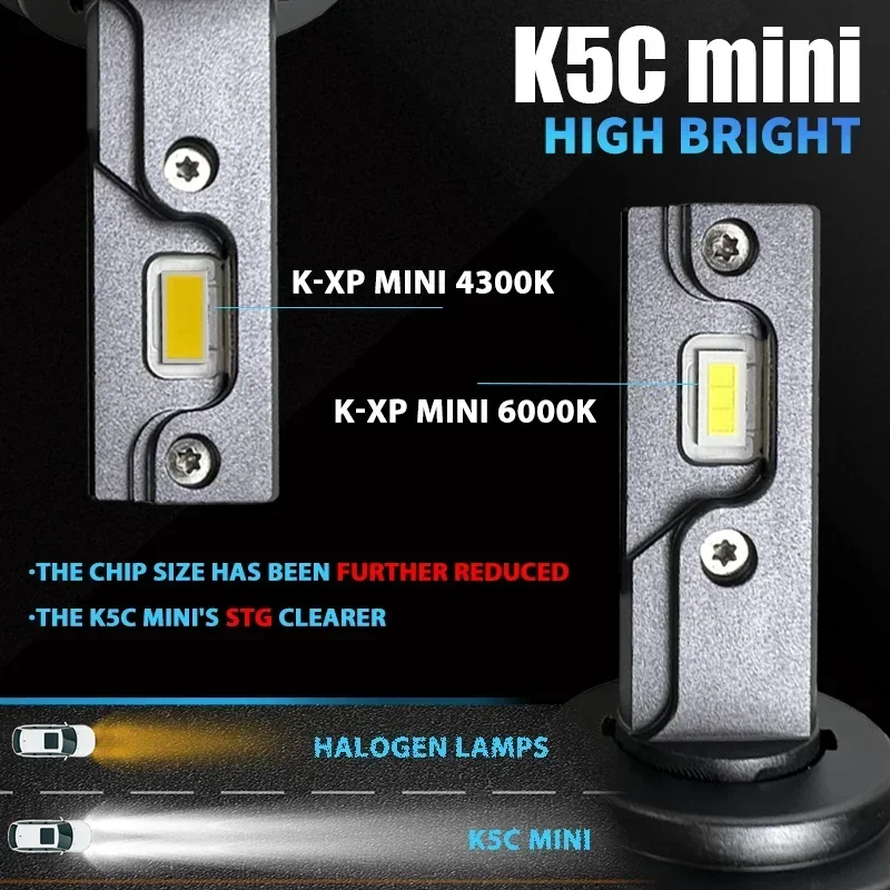 DAWNKNIGHT K5C Mini 40W H7 H4 Long Life Version Светодиодная лампа для фар 4300K K6C Led HB3 H11 Лампа H1 HB4