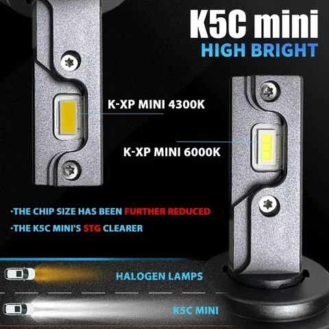 DAWNKNIGHT K5C Mini 40W H7 H4 Long Life Version Светодиодная лампа для фар 4300K K6C Led HB3 H11 Лампа H1 HB4 Светодиодные фонари для автомобиля 12 В