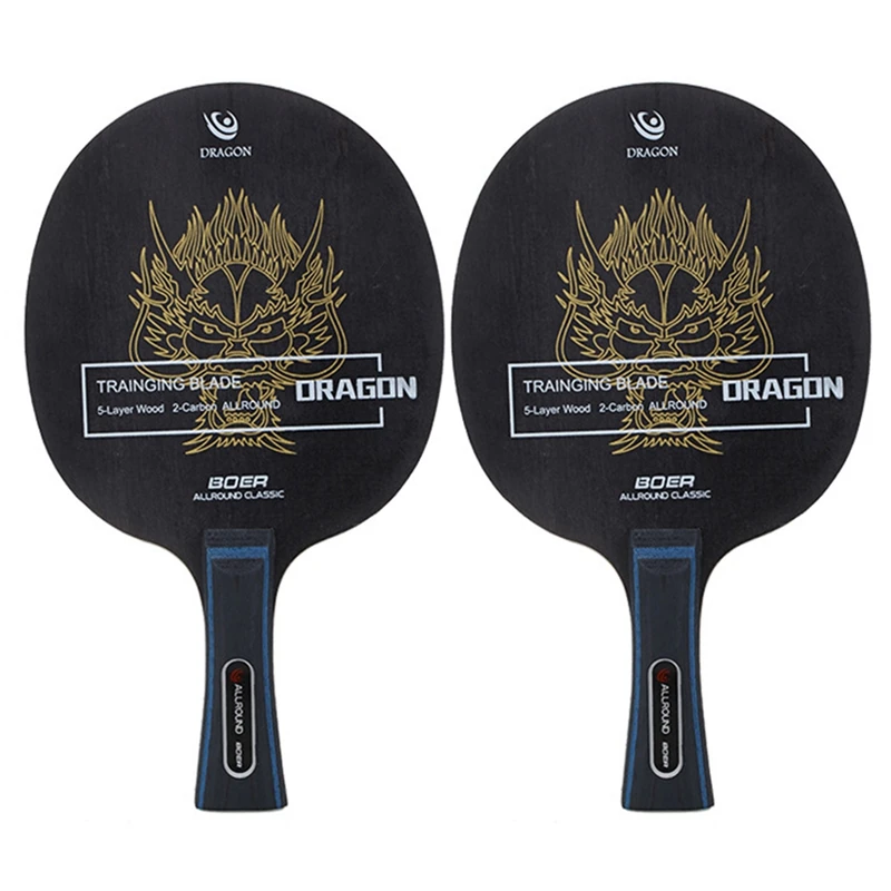 

BOER 2X Ping Pong Racket 7 Ply Table Tennis Blade Arylate Carbon Fiber Lightweight Table Tennis Accessories Long Handle