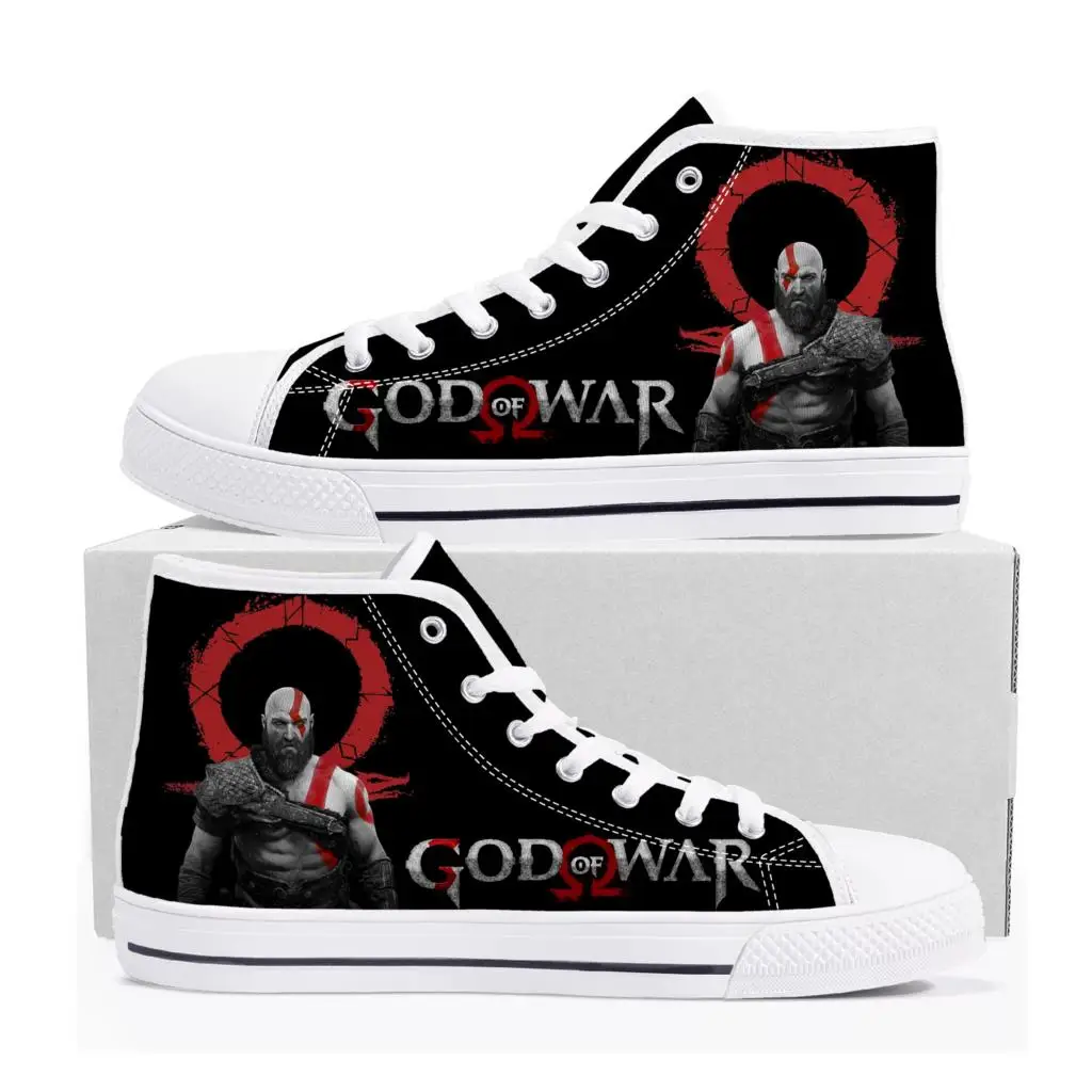 

God of War High Top Sneakers Hot Cartoon Game Mens Womens Teenager High Quality Fashion Canvas Shoes Casual Tailor Made Sneaker