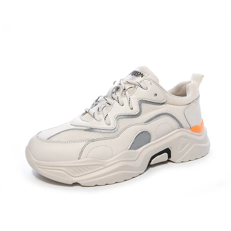

Women Vulcanized Woman Comfort Sneakers Height Increasing Female Breathable Roman Shoes Ladies Lace Up Solid Fashion Footwear