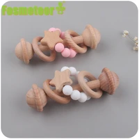 fosmeteor new 1set baby products beech clip pacifier chain soothe baby bracelet teeth glue star rattle three piece toy gift