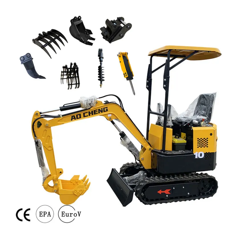1ton Mini Excavator Price Micro Digger 1000kg Mini Excavator 1.2 Ton With Euro V Engine 1t Digger MiniBagger With quick hitch