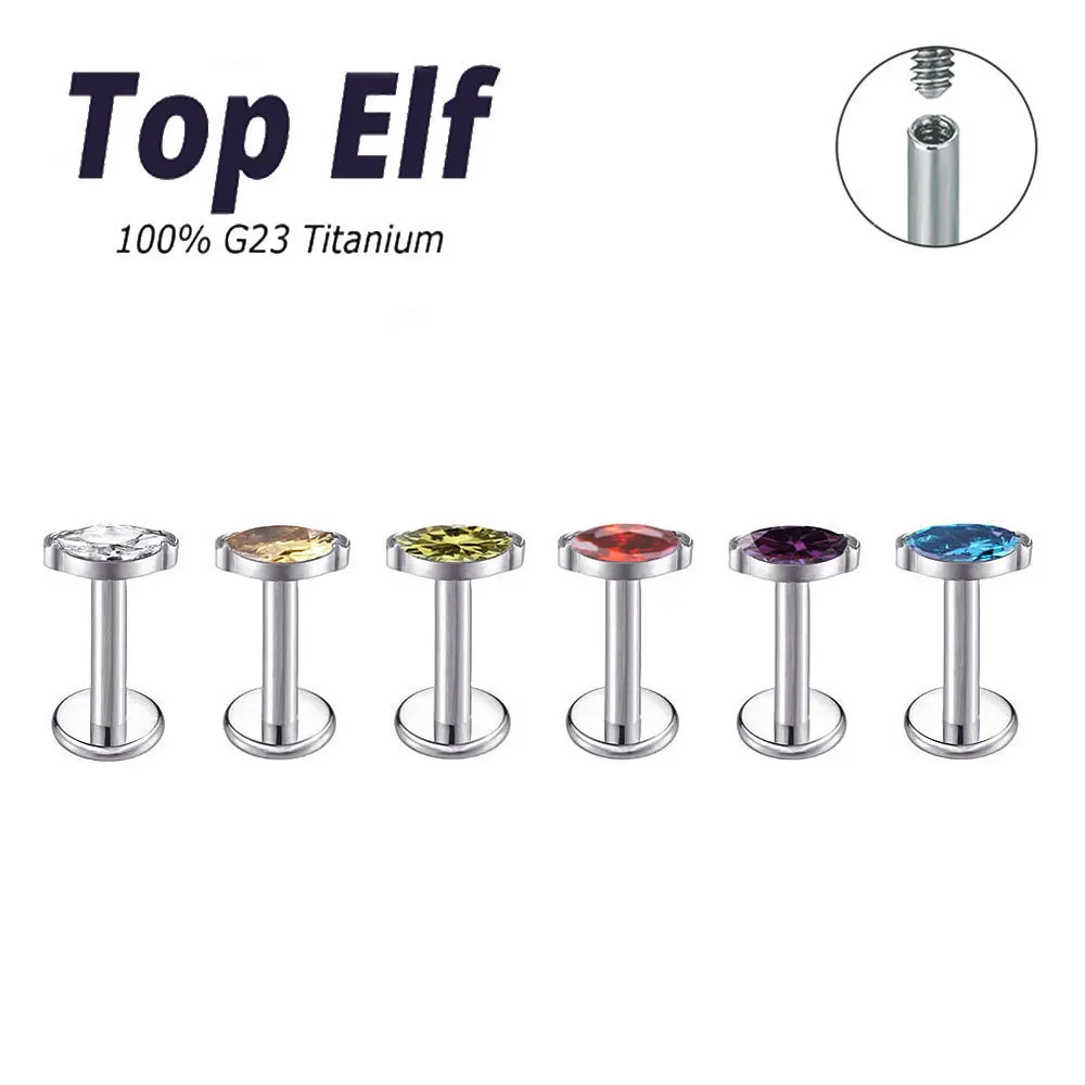 

F136 Titanium Marquise Crystal Labret Ear Stud CZ Paved Cartilage Tragus PIERC Earrings Lip Ring Stud Helix Piercing Jewelry