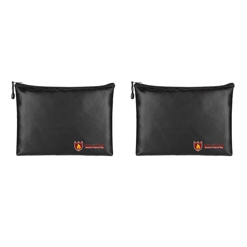

2X Fireproof Document Bag,Waterproof And Fireproof Document Bags,Fireproof Money Bag For A4 Document Holder