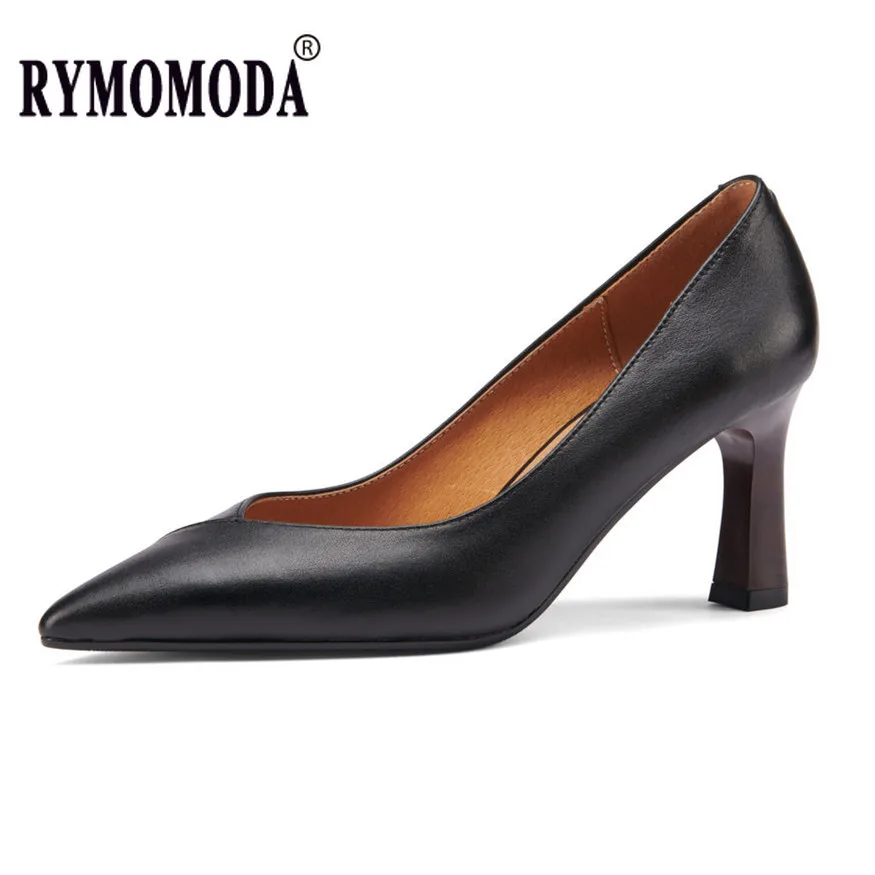 

Women Cow Leather Pumps 2023 Spring Pointed-toe Thin High Heels Pigskin Lining and Sheepskin Insole Office Lady Party Shoes