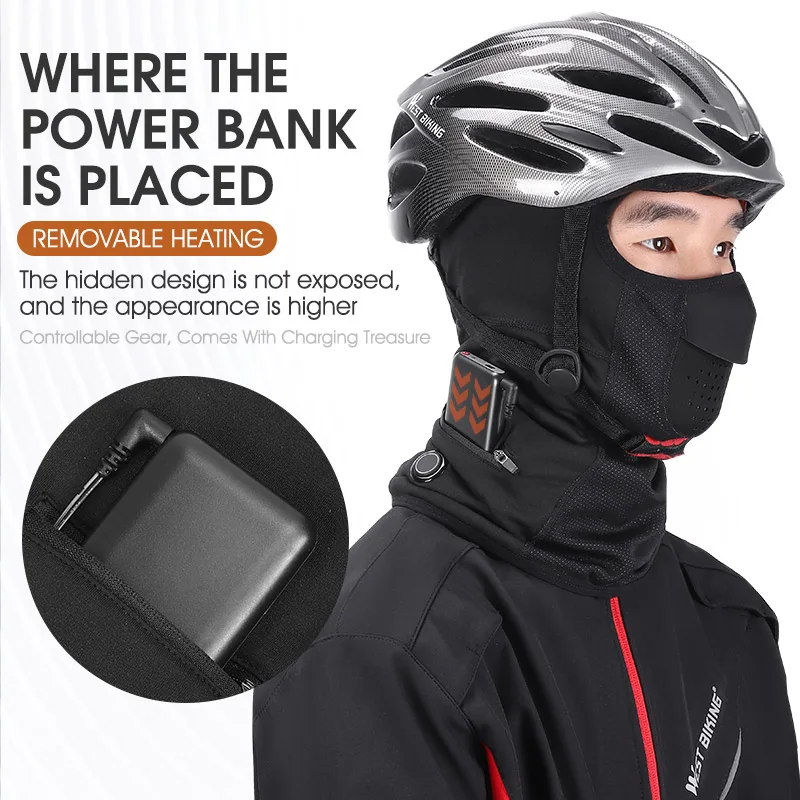 WEST BIKING Трехскоростной лыжный головной убор с электрическим подогревом зимняя