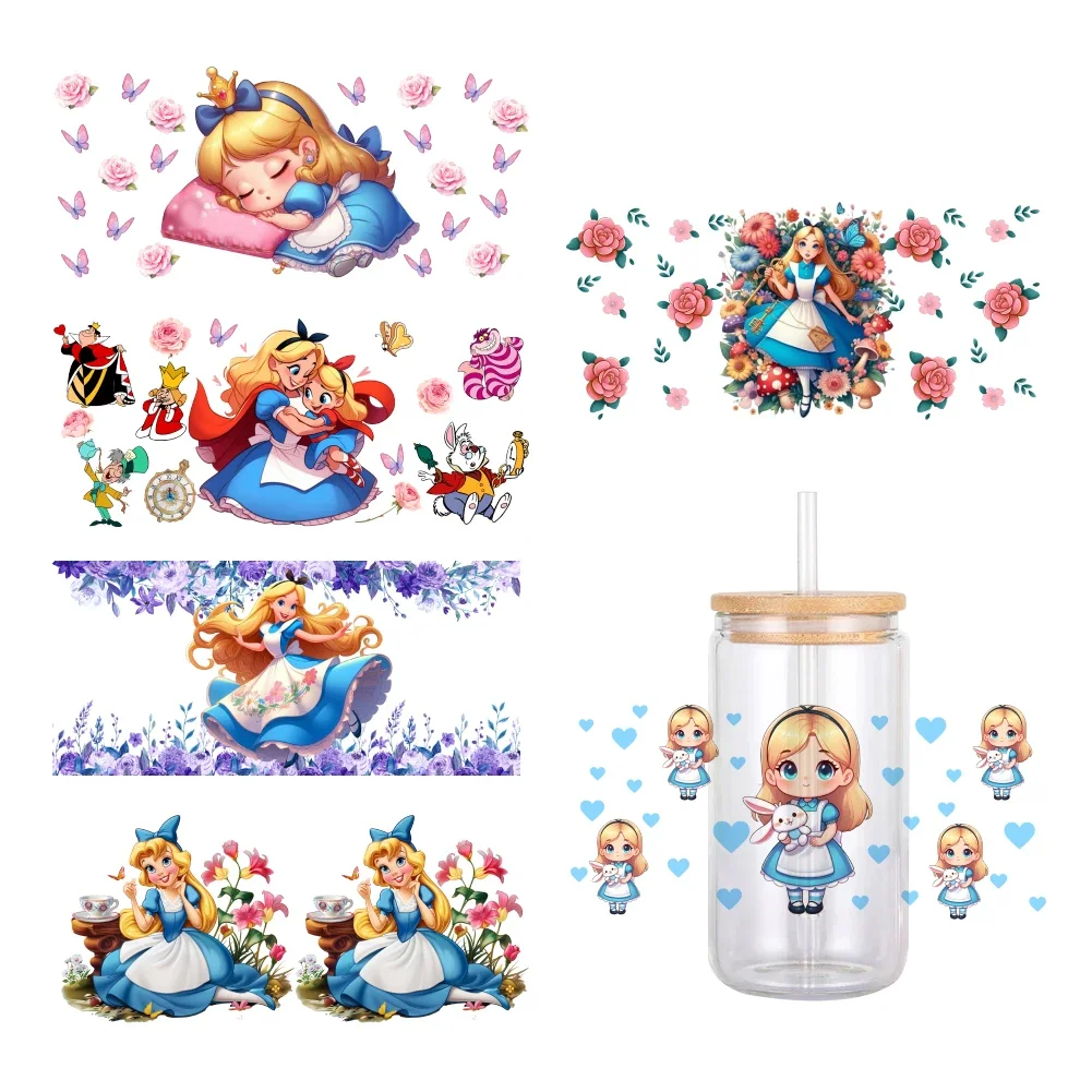 Водостойкие переводные наклейки Алиса в стране чудес 11x24 см