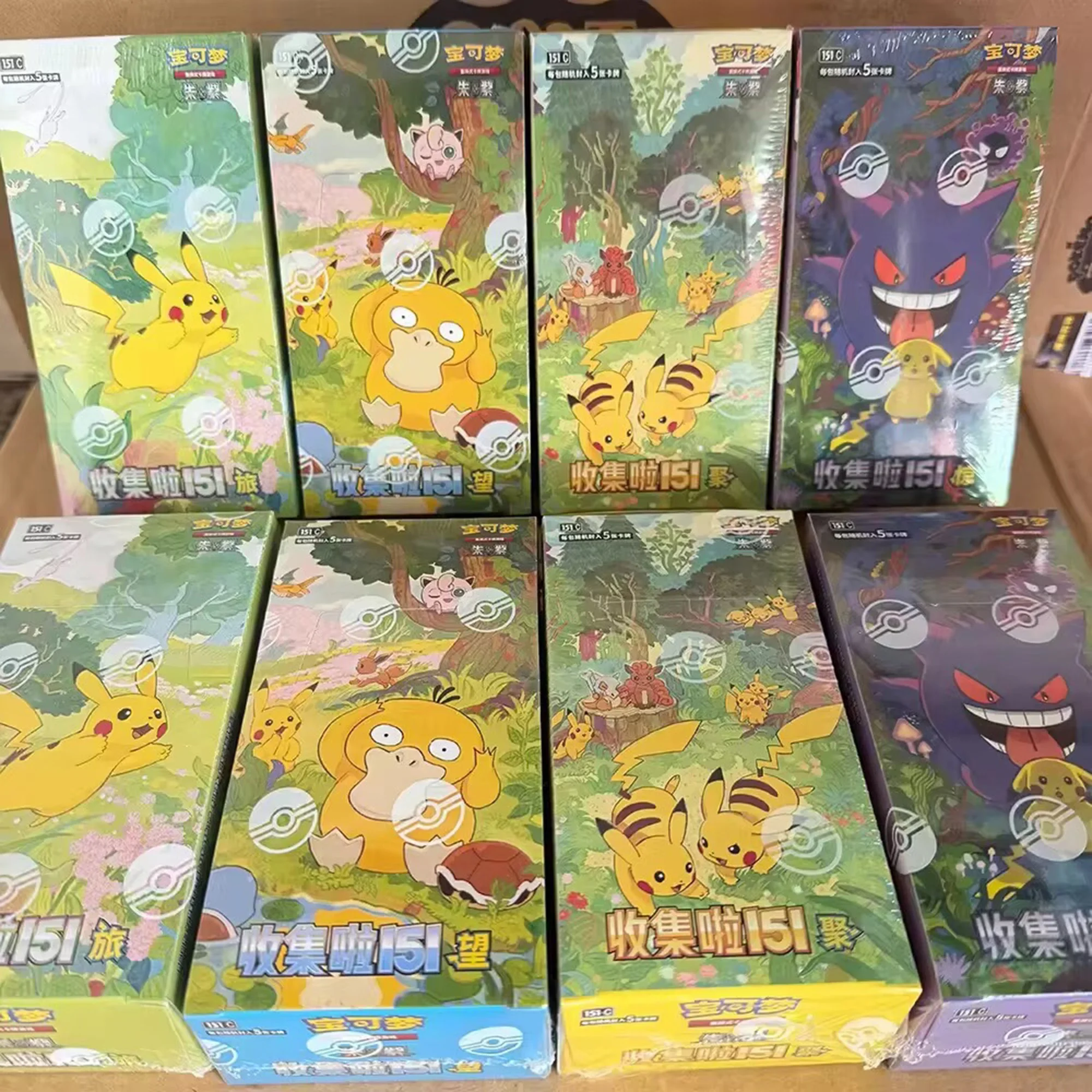 Фото В наличии: Оригинальный китайский набор коллекционных карт Pokemon PTCG Scarlet & Violet 151 (12.0-17.0 Gem Pack Vol 2-5) — Бустер-бокс, подарок на день рождения для детей №3