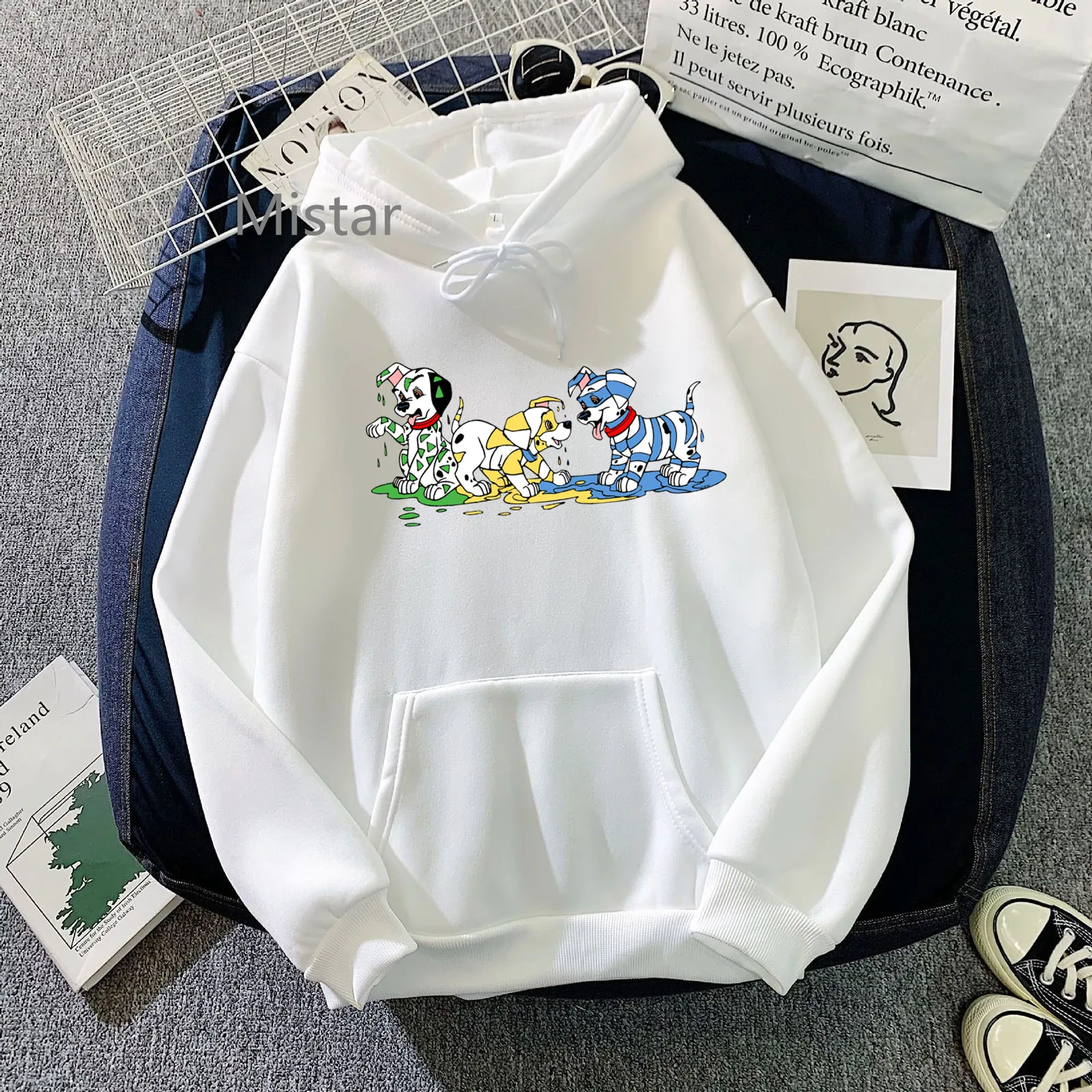 

101 Dalmatians Hoodie Women's Disney Cute Dogs Hoodies Harajuku Kawaii Casual Tops Printed Sweatshirt Long Sleeve Clothing