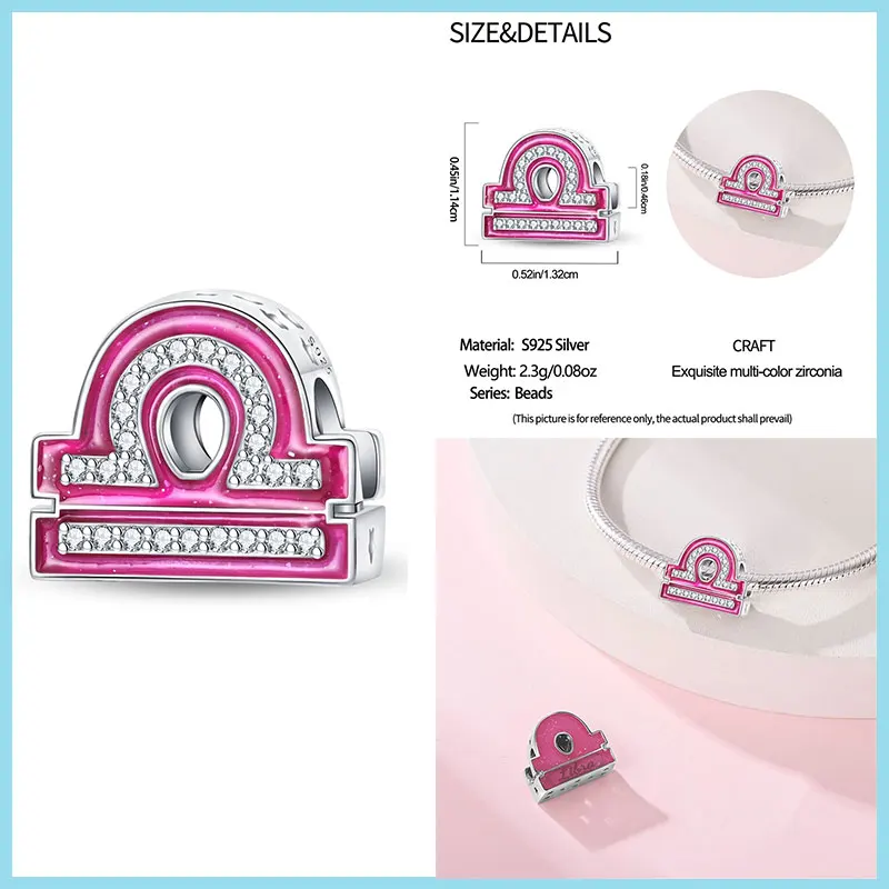 100% настоящее серебро 925 пробы розовое сердце любви подвески бусины подходят для