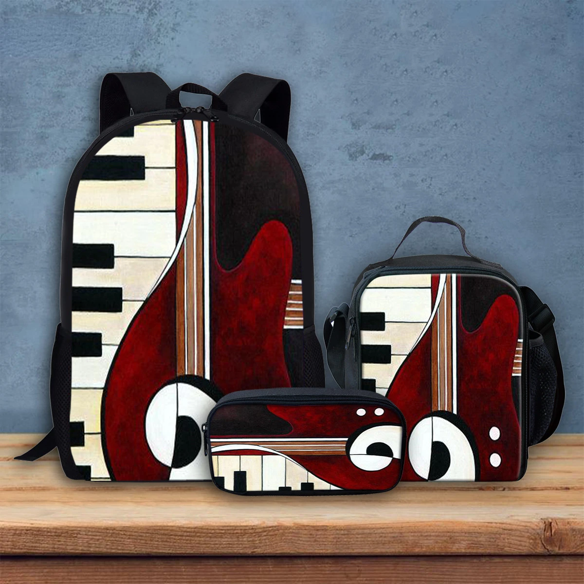 HOMDOW-Mochila escolar con diseño de guitarra de Piano para niña, morral escolar...