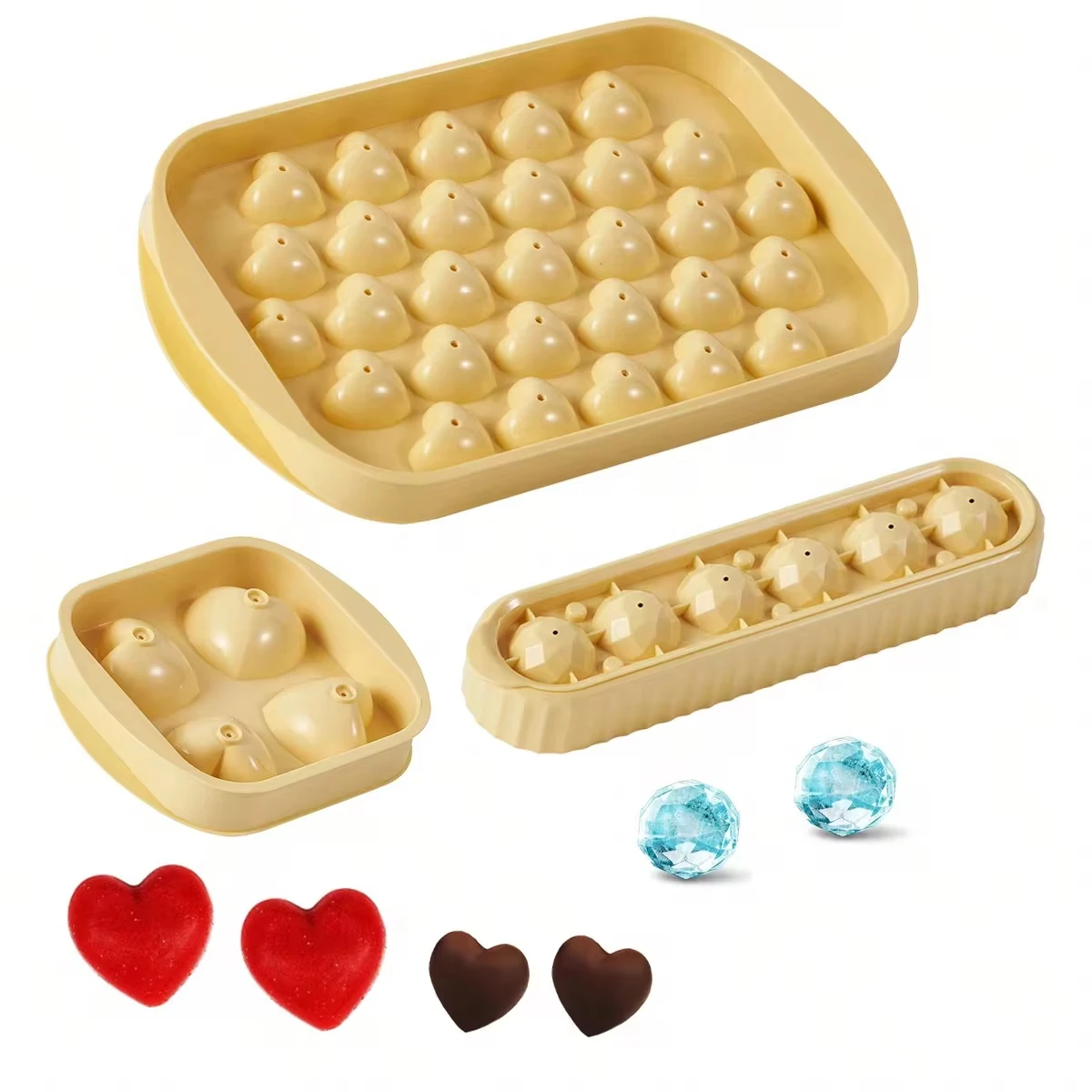 Лоток Для Кубиков Льда В Форме Сердца Объемная Форма Напитков И Коктейлей