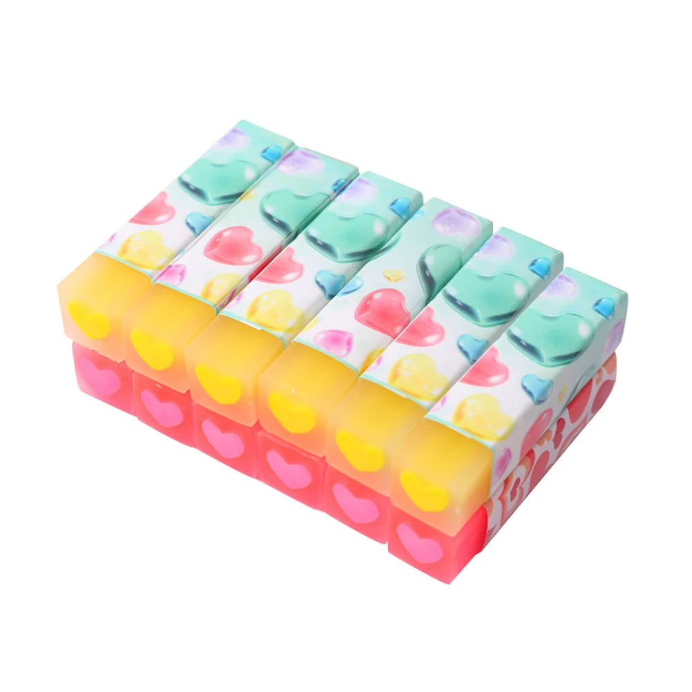 

12Pcs Decorative Jelly Erasers Household Cube Erasers Adorable Pencil Erasers (Random Color)