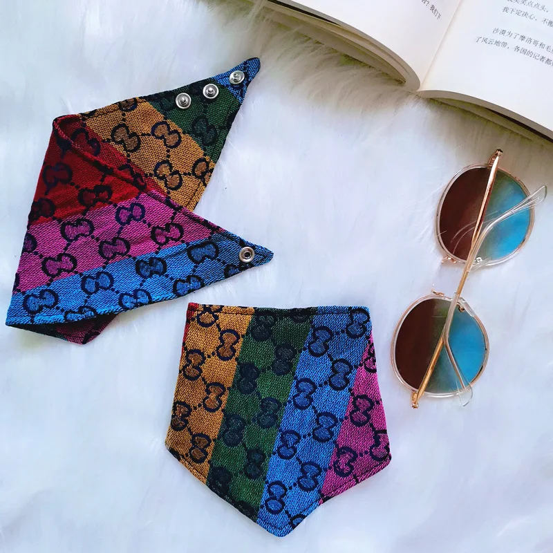 

Multi Color Luxury Dog Pet saliva towel dog cat triangle towel Winter Pet Dog High Elasticity French Bulldog Pets saliva towel