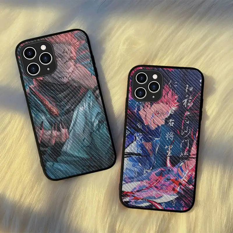 

Anime Jujutsu Kaisen Ryomen Sukuna Phone Case Hard Leather Case for iPhone 11 12 13 Mini Pro Max 8 7 Plus SE 2020 X XR XS Coque