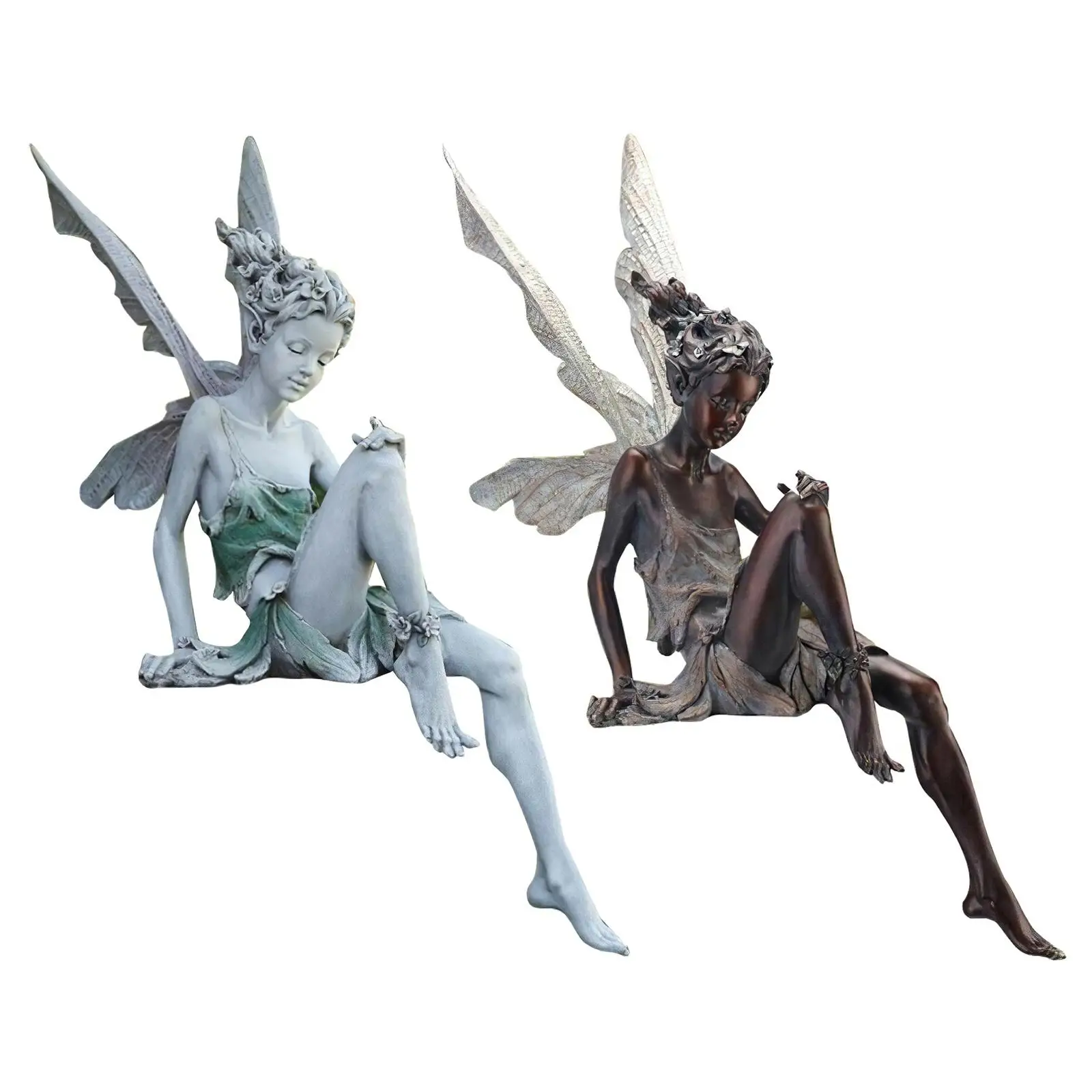 

Fairy Statue Ledge Figurine Angel Sculpture Landscaping Craft Decoration