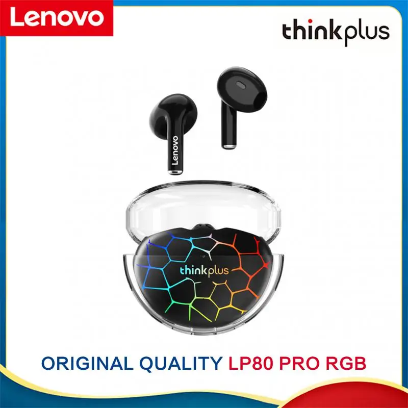 

Lenovo LP80 Pro Bluetooth Headphones Wireless RGB LED Lights TWS Earphones Low Latency Gaming Music Sport Earbuds HD Microphone