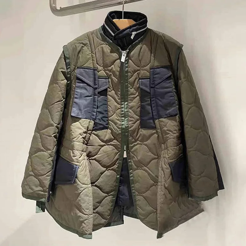 2024 новая хлопковая куртка свободного силуэта с зажимом кардиган на молнии пальто