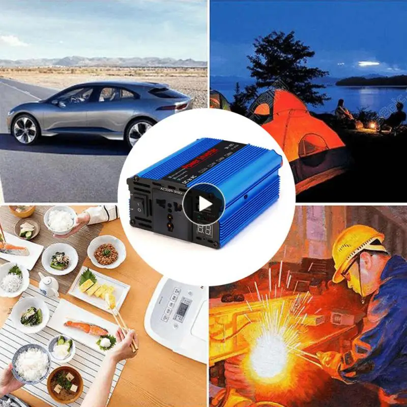 

Pure Sine Wave Inverter Protection Function Dc12v/24v To Ac 220v Voltage Converter Multifunctional Safely Car Inverter