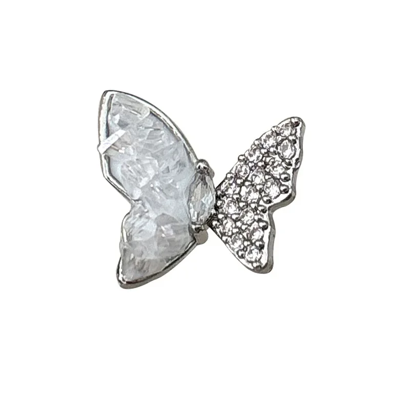 2 шт. серебряные бабочки сплав большие бриллианты сверкающие хрустальные стразы