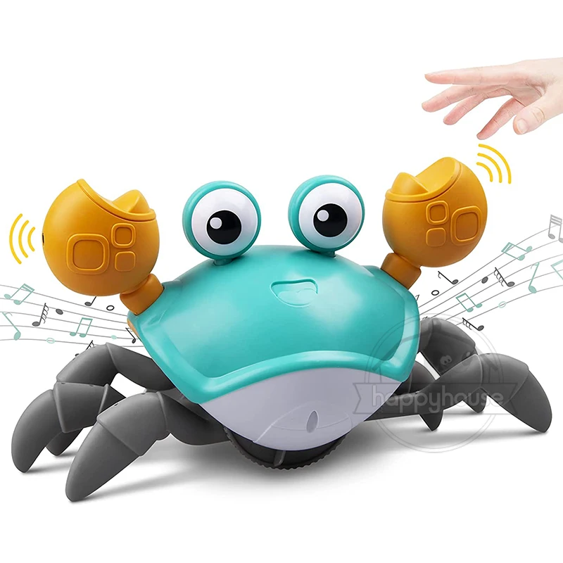 

Krabbeln Krabben Baby Spielzeug Mit Musik LED Licht Up Musical Für Kleinkind Automatisch Vermeiden Hindernisse