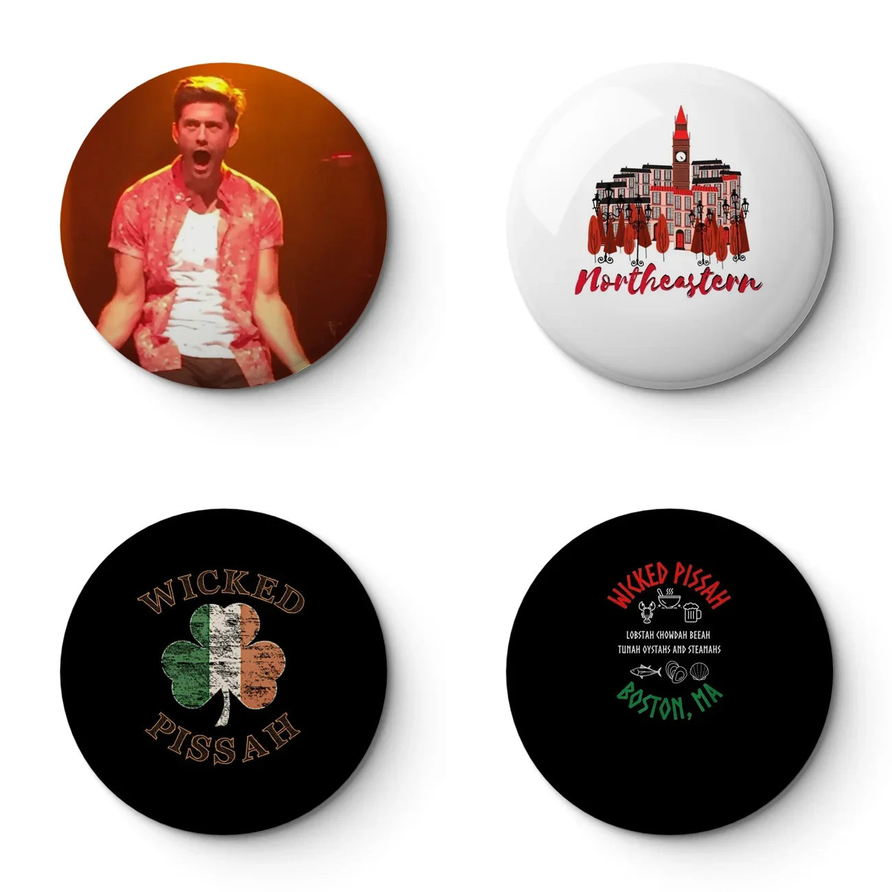 Мягкая булавка с пуговицами Wicked Boston металлический декор женское украшение