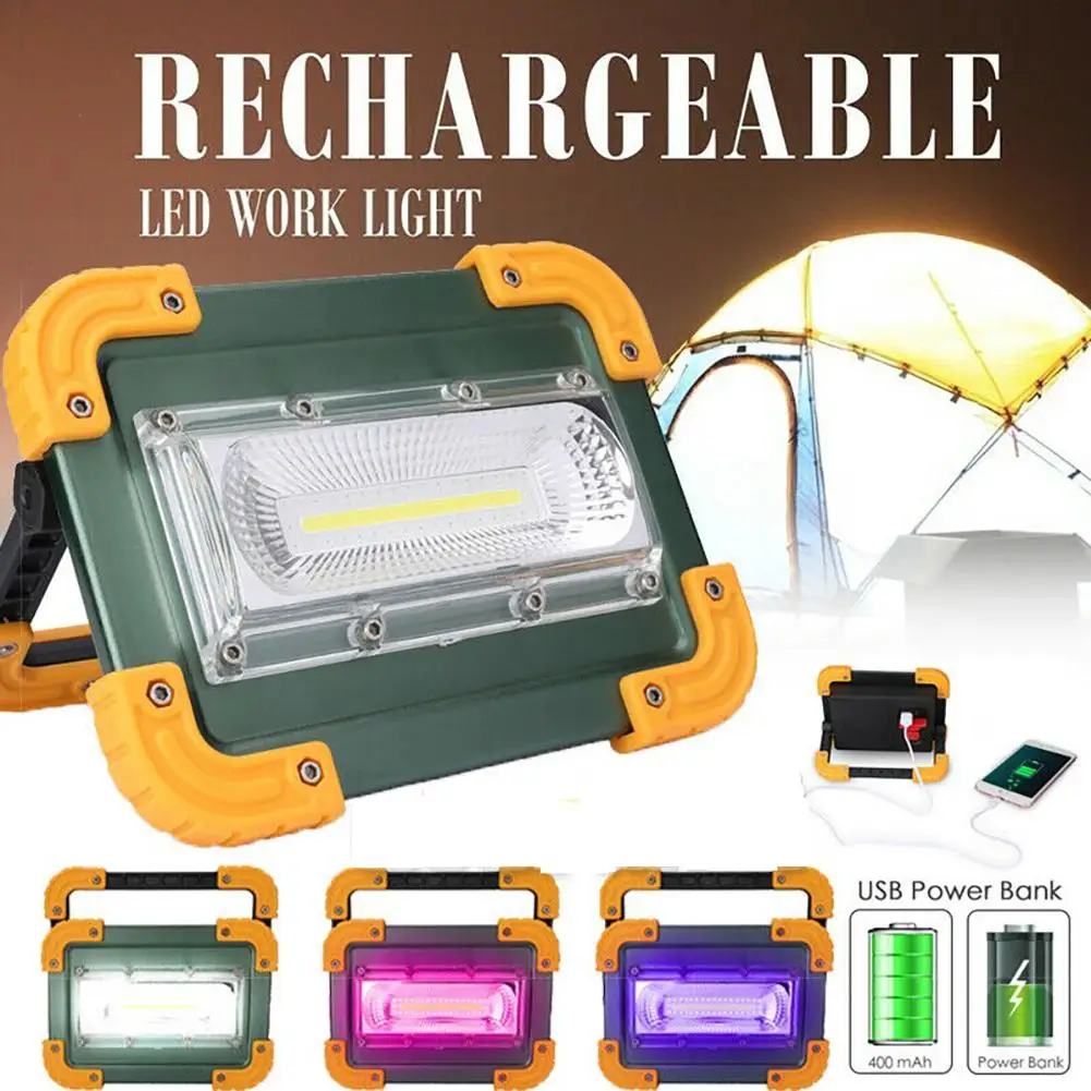 

LED Flood Light 30W Worklight LED COB Chip Floodlight Spotlight Outdoor Search Lighting USB Rechargeable Warning Light