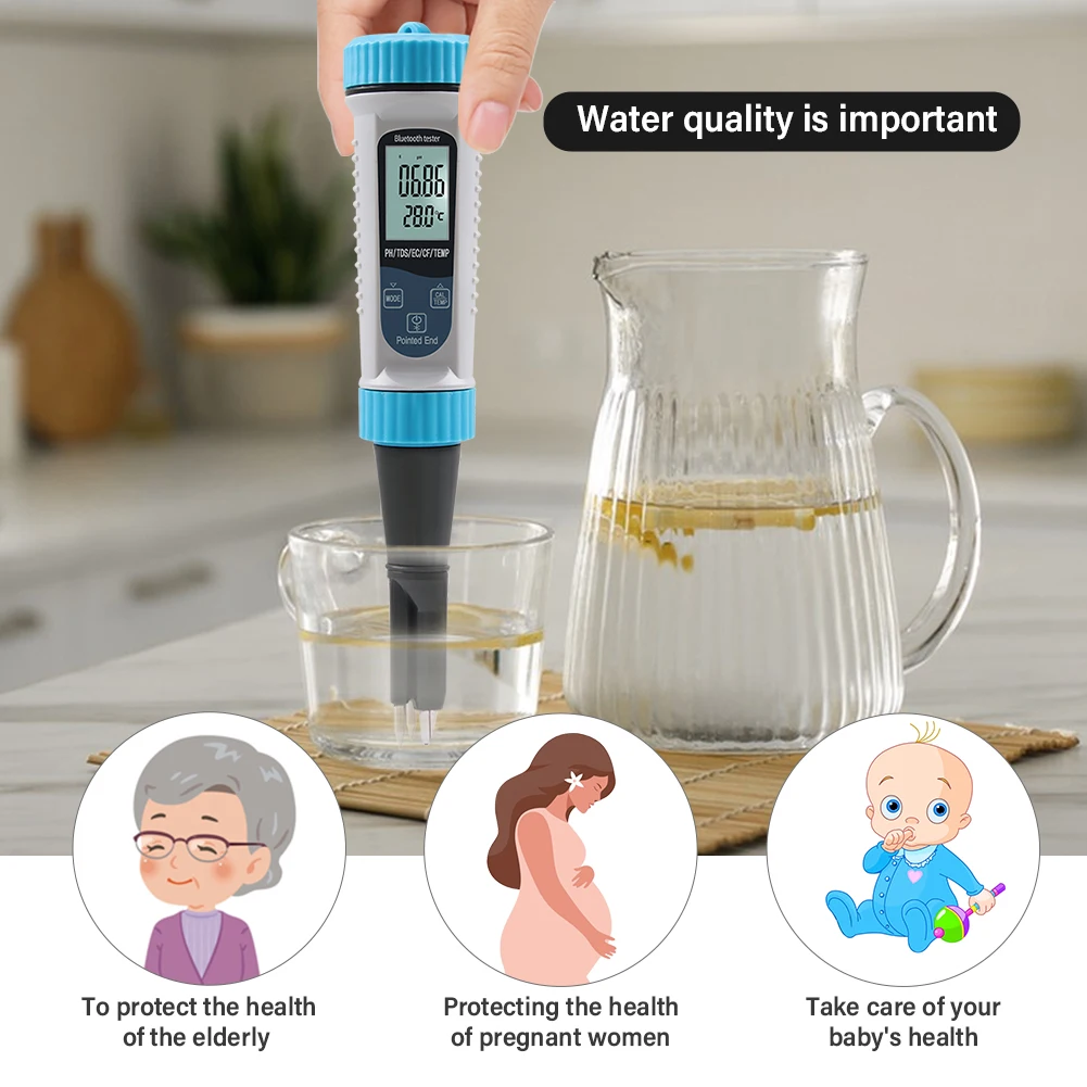 Умный рН-метр Tuya EC/TDS/CF/Temp Bluetooth для почвы еды косметики мяса садоводства