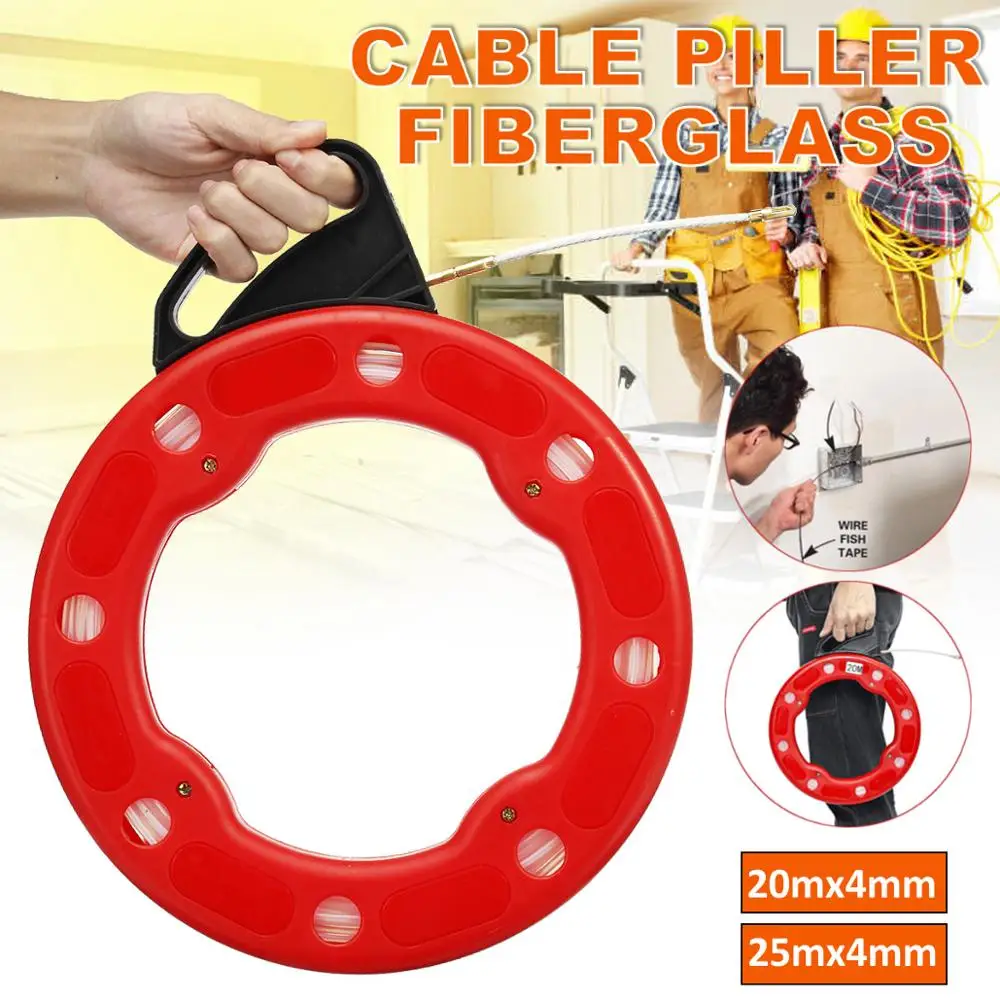 

3mm x 30M Fiberglass Wire Cable Fish Snake Tape Puller Duct Conduit Rodder Reel