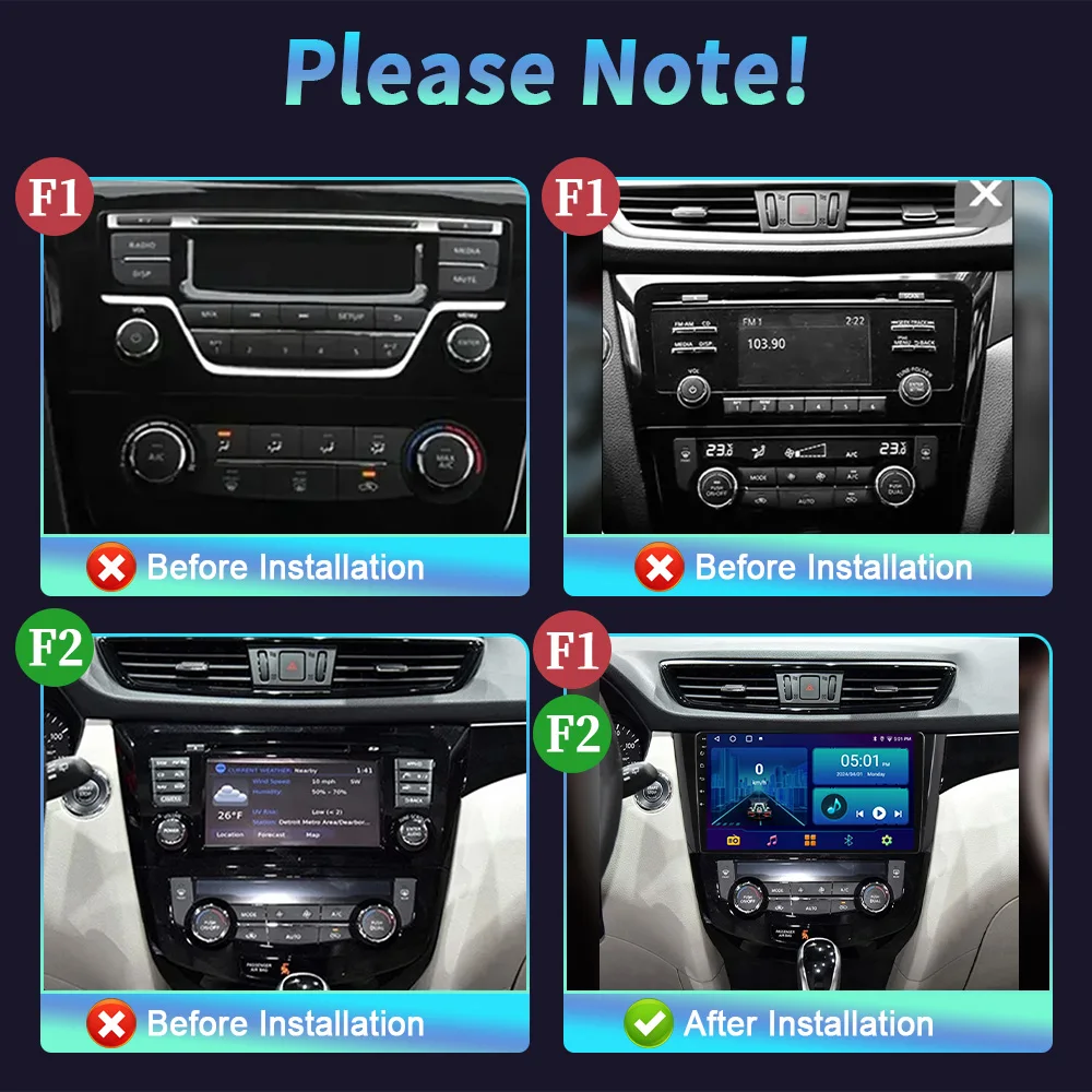 Фото Для Nissan Qashqai J11 X-Trail 3 T 32 2013-2017 Автомобильный радиоприемник Мультимедийный плеер Навигация 4G GPS CarPlay Android 14 2K QLED экран №2