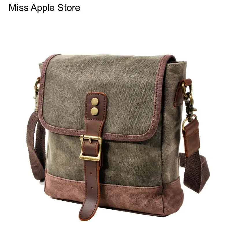 Purse Sling Shoulder Bag Olive Green waxed Canvas Everyday