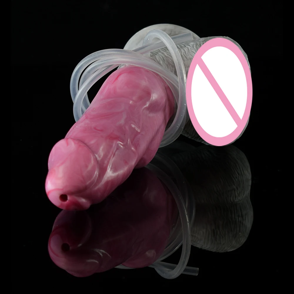 Фаллоимитатор с эякуляцией FAAK спрей для собаки узел Пенис присоской секс-игрушка