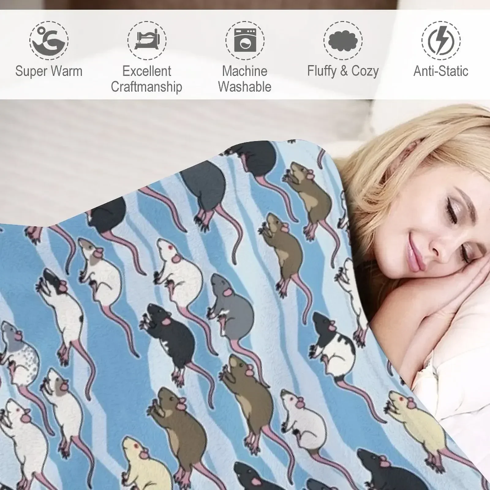 Blue Rat Run плюшевое одеяло для детей