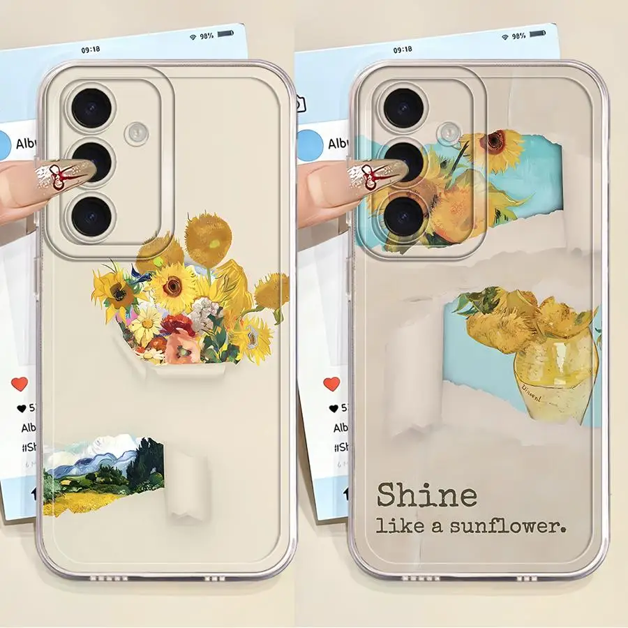 Фото Чехол для Samsung Galaxy A32 A52s A50 A52 A16 A21s A71 A12 A72 A31 A51 Прозрачный чехол Van Gogh Art №2