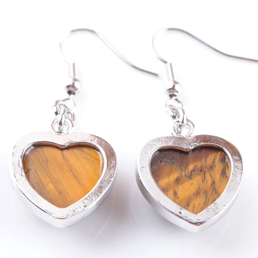 Висячие серьги из натурального камня серьги-капли в форме сердца с розовым