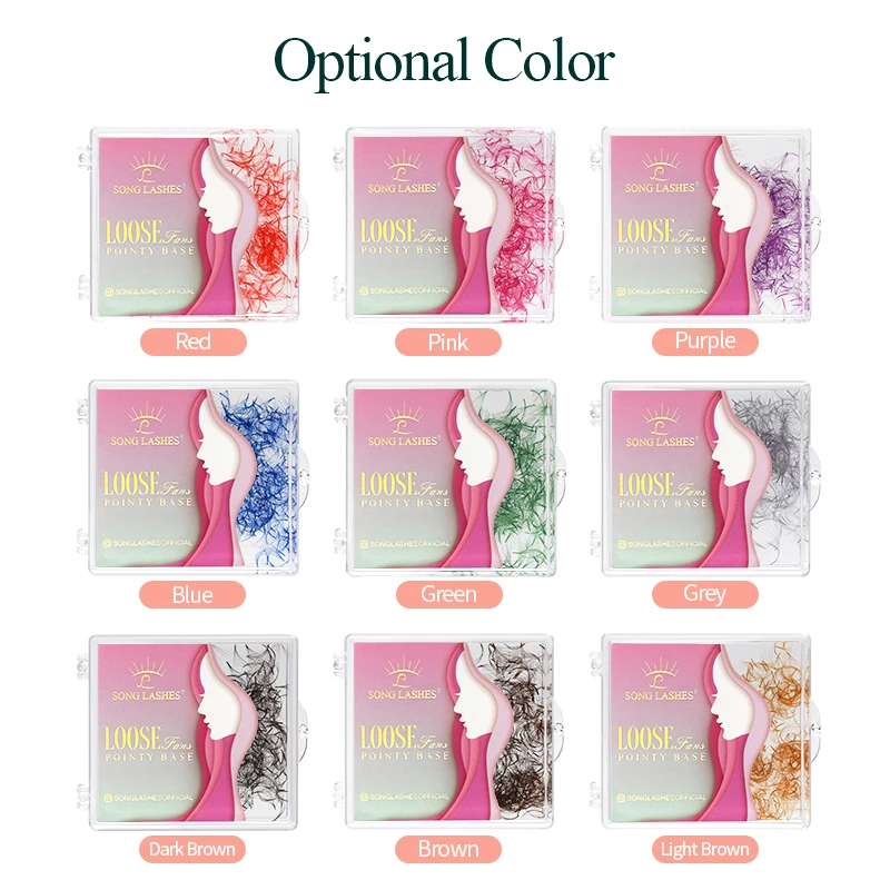 Song Lashes Color Loose Fans Pre Made Volume 500 6D Pointy Base Premade Eyelashes Extension | Красота и здоровье
