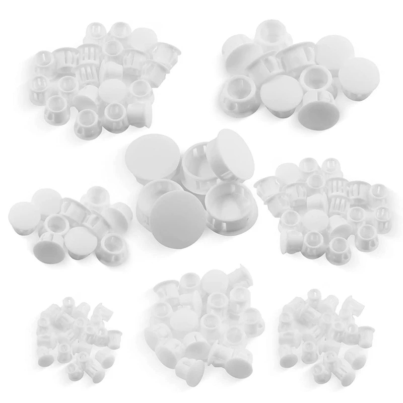 

1Set Assortment Flush Type Snap In Locking Tube Hole Plugs Furniture Post Pipe Insert End Cap White