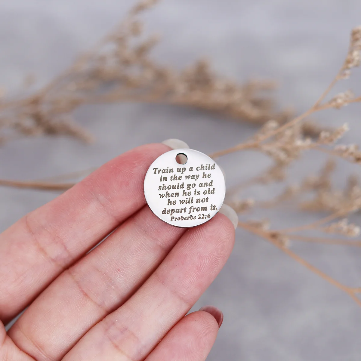 

3Pcs/lot Train Up A Child In The Way He Should Go And When He Is Old Will Not Depart From It Laser Engraved Charm Jewelry Diy