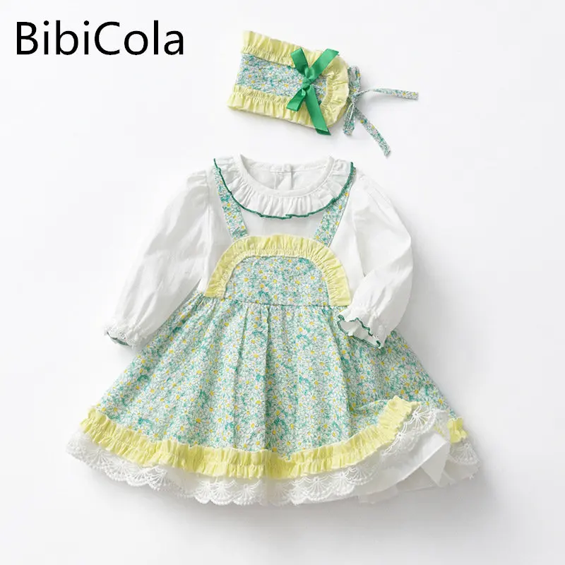 

Baby Dress For Girls green floral Dress long sleeve birthday dress Baby Girl Clothes Princess Dresses For Girls Toddler Clothing