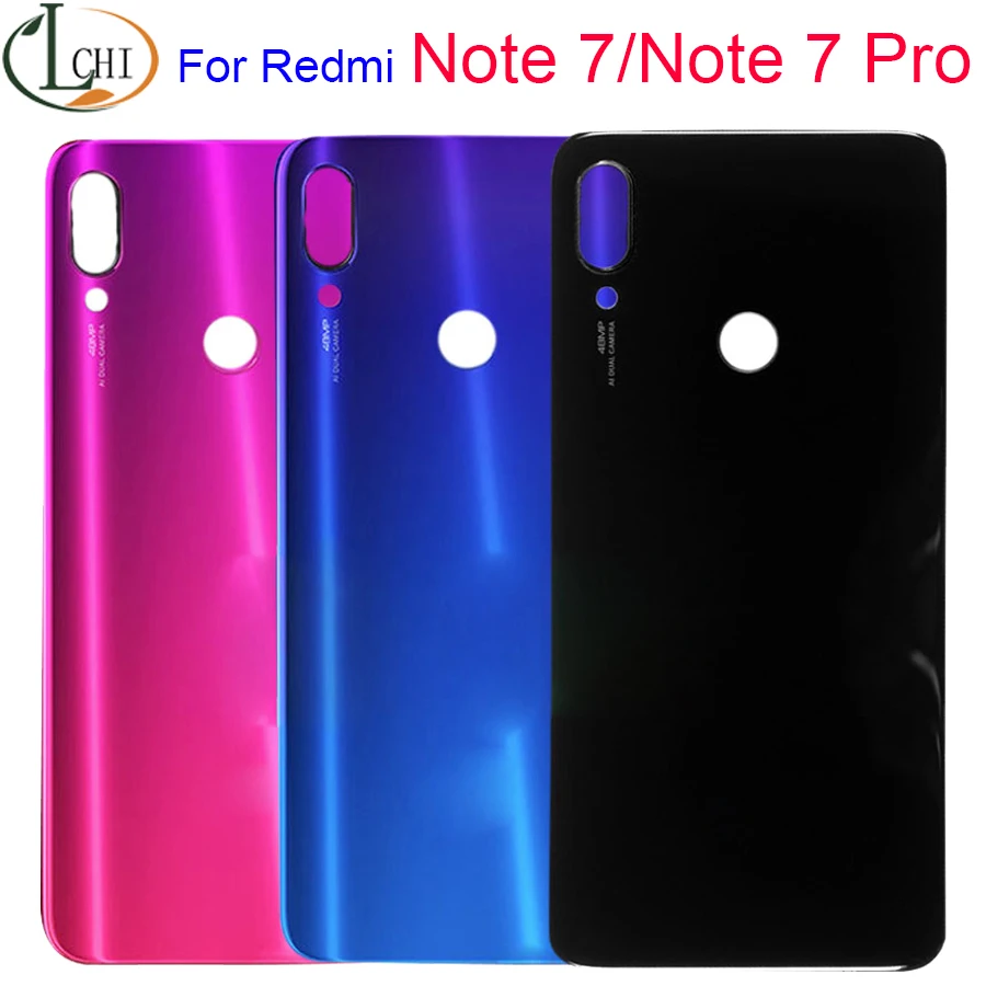 Новая крышка батарейного отсека для Xiaomi Redmi note 7 Задняя стеклянная панель задняя
