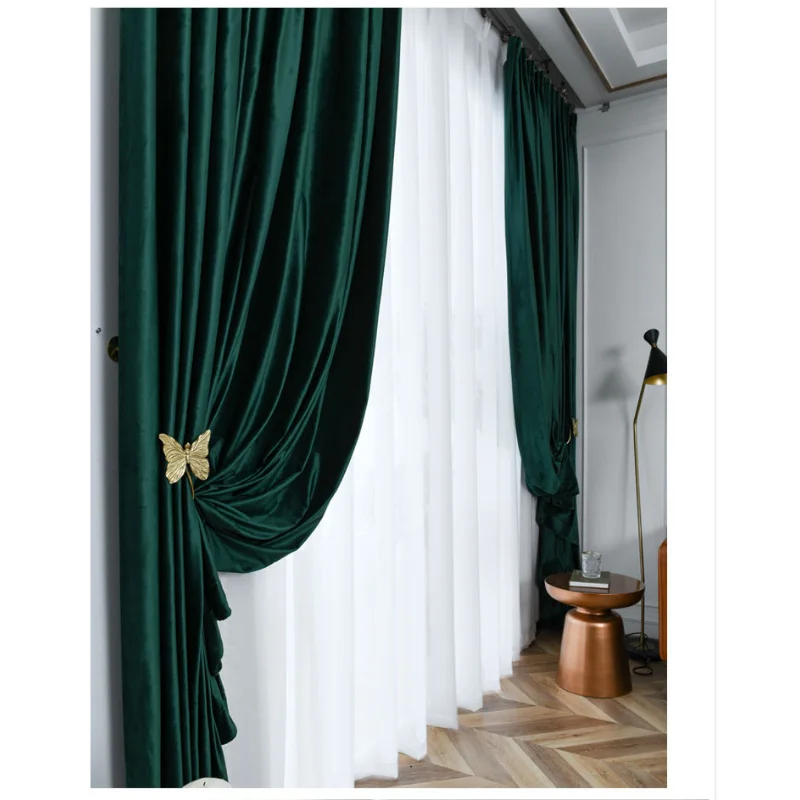 

Нордические современные минималистичные занавески для гостиной, бархатные шторы с высоким затенением для спальни, однотонные занавески, занавески для гостиной