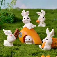 1 set mini cute resin rabbit ornament koala bunny rabbit miniatures figurines micro garden bonsai landscape decoration