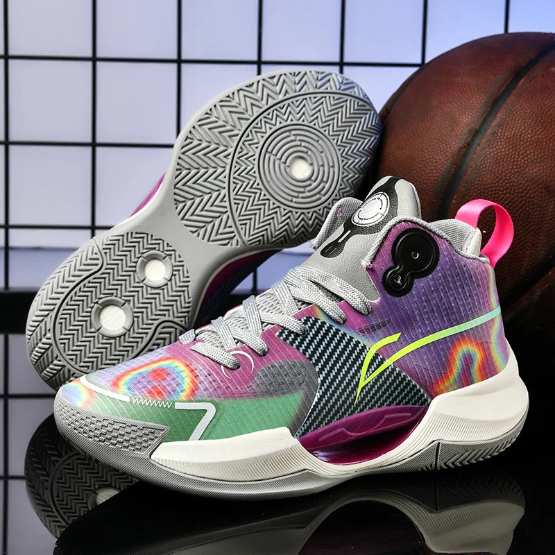 Spring Brand Purple Basketball Sneakers Men Professional Non-slip Men's Sneakers Basketball Breathable Soft Training Shoes Women