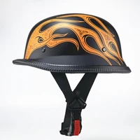 men women motorcycle helmet lightweight breathable german retro open face half helmet quick release buckle scoop hat