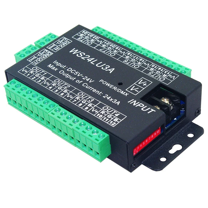 Стандартный анодный декодер DMX512 5 В 12 24 3 канала 9 каналов контроллер DMX RGB RGBW для