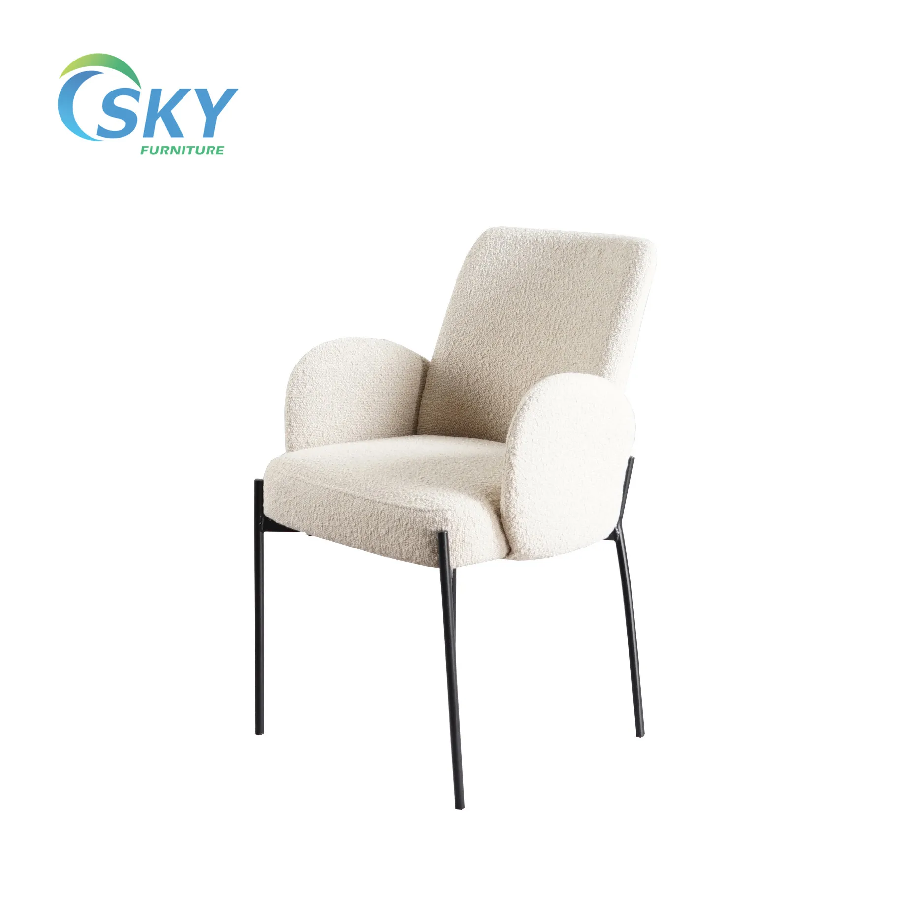With Spring Cushion Armrest Modern Design Legs Dining Room Living Room Dining Chair