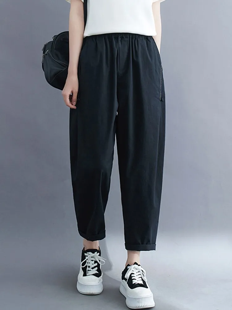 Женские повседневные шаровары Новое поступление 2022 однотонные универсальные